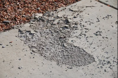 cracked and broken concrete
